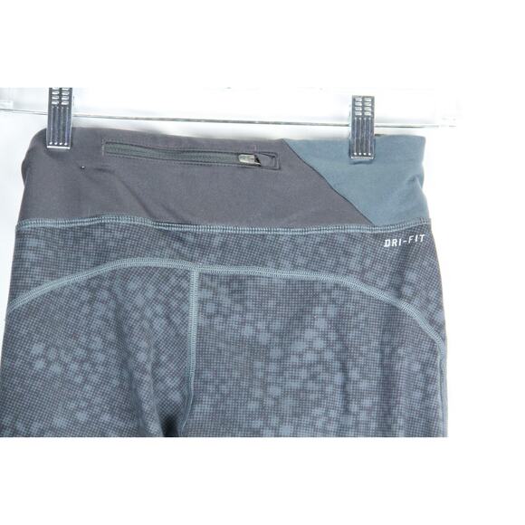 Nike Running Dri-Fit Printed Leggings Womens Size Small Gray Stretch Zip Pocket - Picture 6 of 10